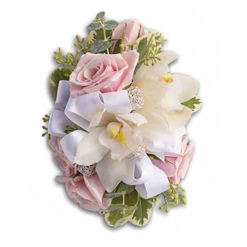 Pink flower corsage delivery of prom, formal and wedding flowers