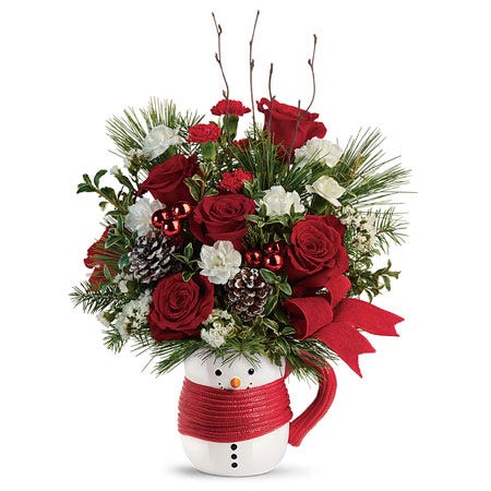 Snuggling Snowman Mug Bouquet