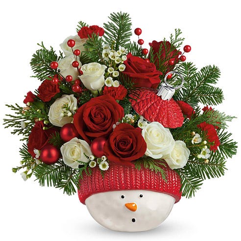 Joyous Snowman Ornament Bouquet