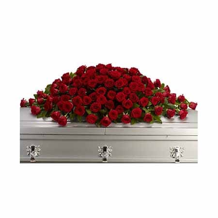 Red rose casket spray at send flowers