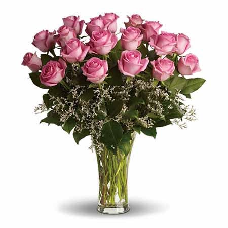 24 long stem pink roses and 24 pink roses delivery from Send Flowers