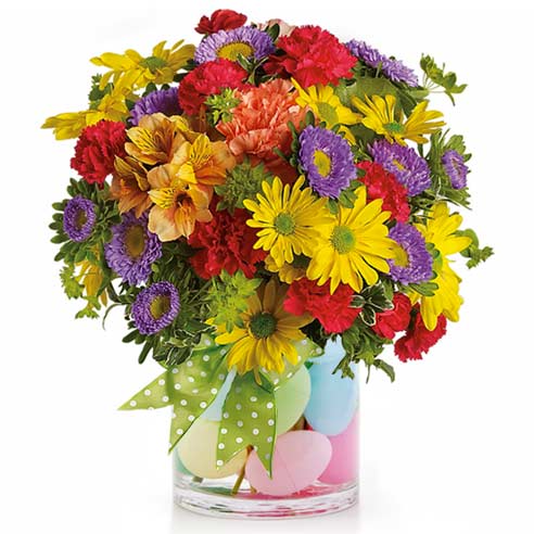 Easter gifts to send Easter egg flowers arrangement