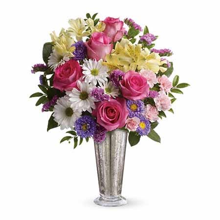 Same day flower delivery on pink roses online from Send Flowers