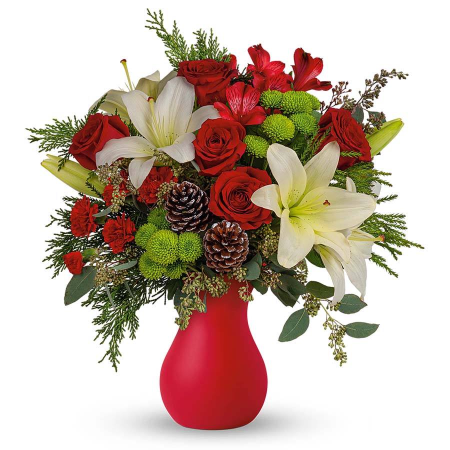 Rose & Lily Yuletide Holiday Bouquet