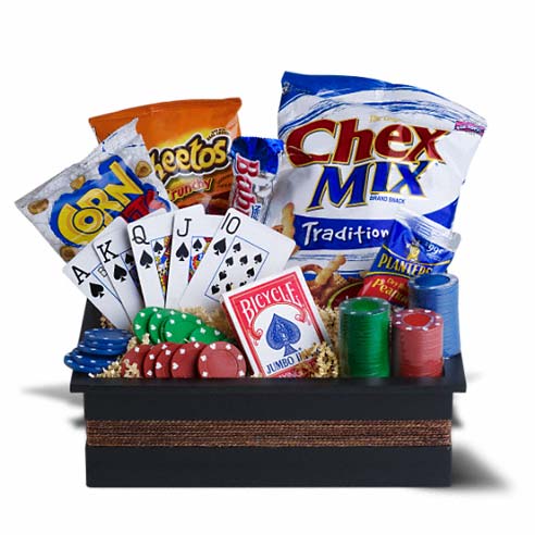 gift basket poker baskets fathers father shipping delivery night flowers