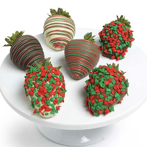 Christmas Chocolate Covered Strawberries (6 Pieces)
