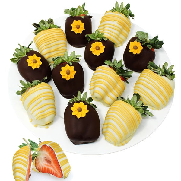 Sweet Sunflower Chocolate Covered Strawberries at Send Flowers