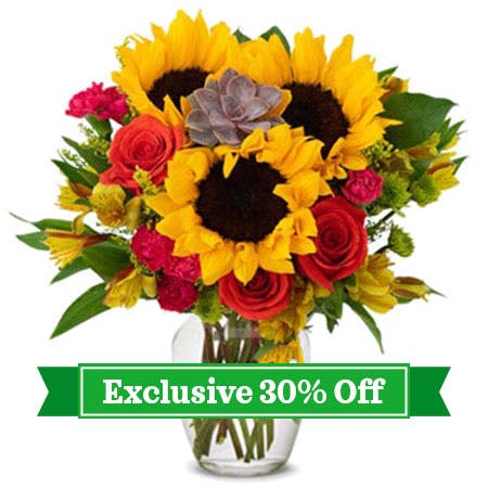 Succulent Sunflower Garden Bouquet