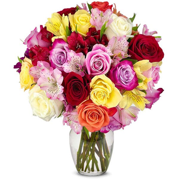 Bright & Brilliant Rose Bouquet - Premium