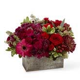 Autumn Burgundy Flower Basket