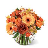 Nature's Elegance Orange Rose Bouquet