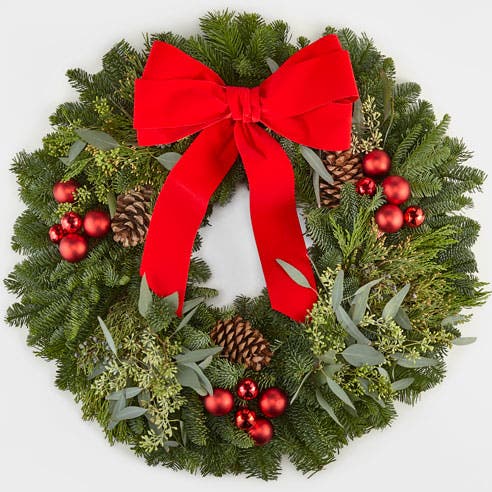 Merry and Bright Fresh Christmas Wreath