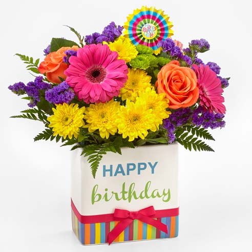 Viva The Vivid Birthday Flower Bouquet