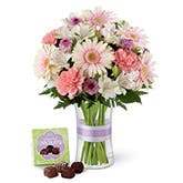 Chocolate And Gerbera Daisy Bouquet