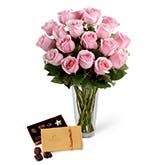 Pink Roses And Godiva Chocolate