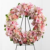 Peaceful Pink Flower Wreath Spray