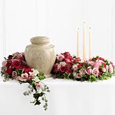 Urn Flowers Candle Arrangement