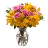 Sunshine Lily & Rose Bouquet