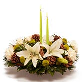 Green Candle Flower Centerpiece