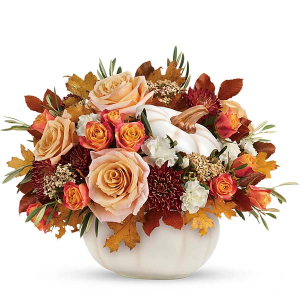 White Pumpkin Flower Arrangement