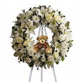 Baby Boy Funeral Flowers Wreath