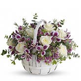 Sweet Moments White Rose Basket