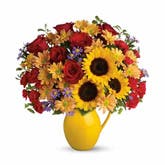 Pitcher of Joy Sunflower Bouquet