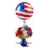 Patriotic Balloon And Flowers