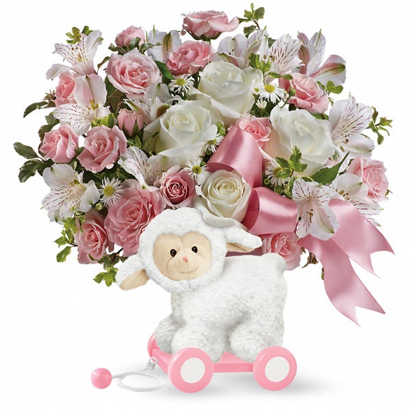 Sweet Little Lamb Baby Pink at Send Flowers