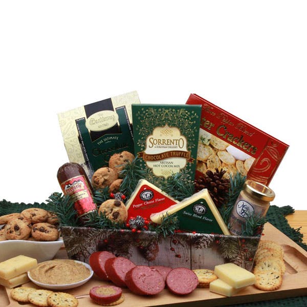 Meat & Cheese & Merry Christmas Gift Basket