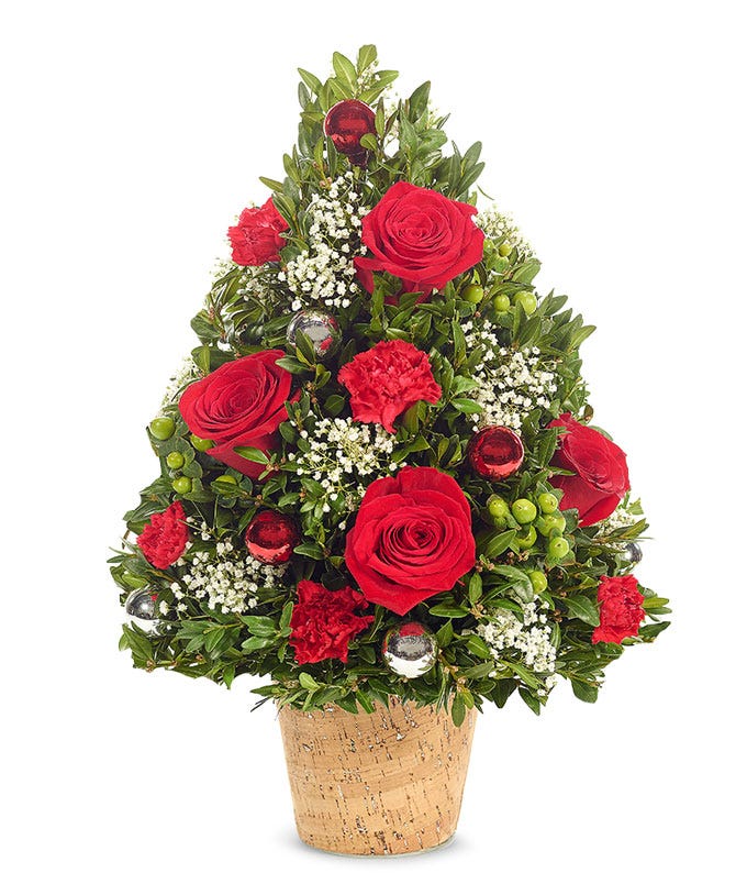 Merry Christmas Mini Rose Tree