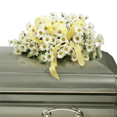 Infant Casket Spray With Daisies - Yellow