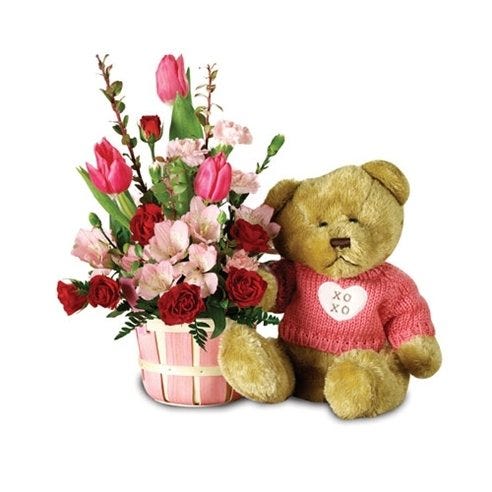 Sweet Bear and Flowers