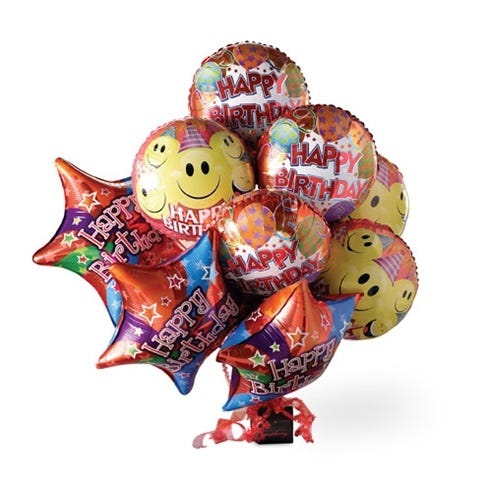 Birthday balloons delivery with happy birthday mylar balloon bouquet