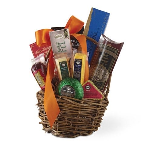 Same day gift basket delivery of cheese gift basket of meat and cheeses