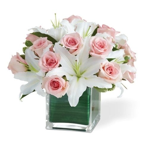 Rose and Lily Cube Bouquet