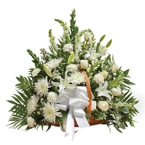 White Mixed Fireside Basket