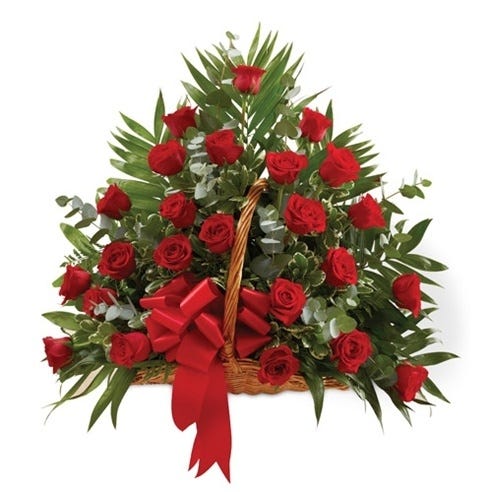 Red Rose Fireside Basket