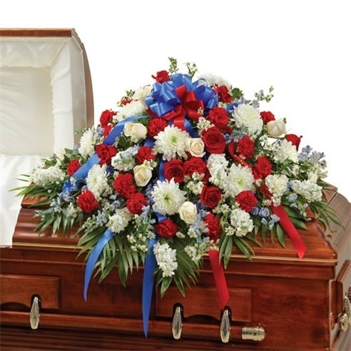 Red, White & Blue Half Casket Cover