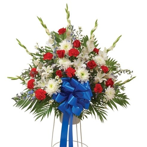 Red, White & Blue Sympathy Standing Basket