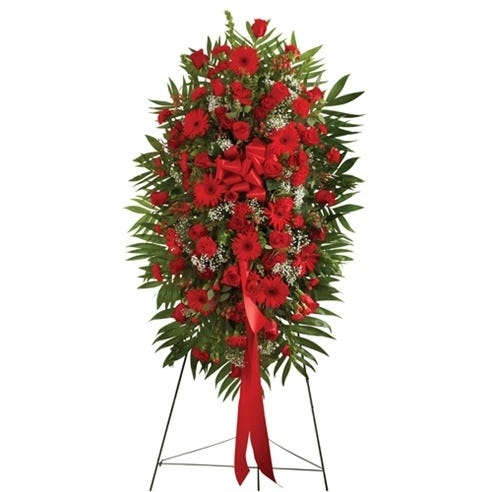 Red Mixed Sympathy Standing Spray