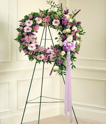 Lavender & White Standing Wreath