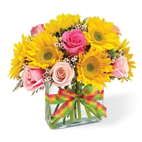 Sunflowers and Rose Surprise
