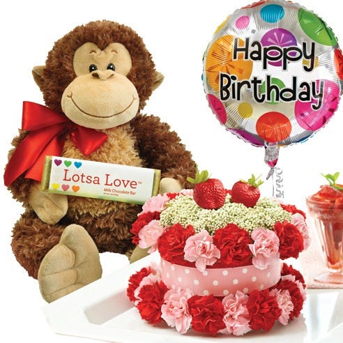 1-800-Flowers® Strawberry Shortcake Lotsa Love® Ultimate Birthday Bundle