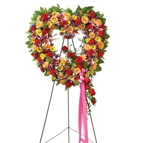 Multicolor Bright Standing Open Heart