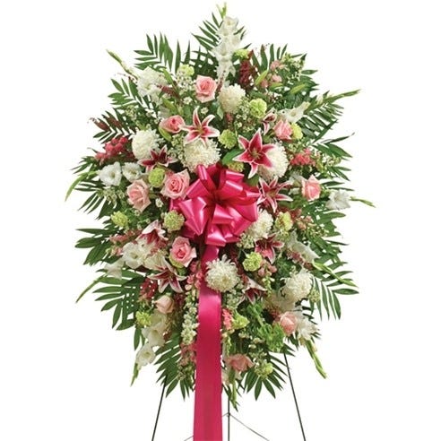 Multicolor Pastel Sympathy Standing Spray at Send Flowers