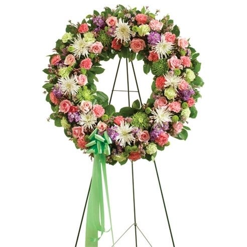 Multicolor Pastel Mixed Flower Wreath
