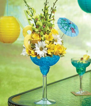 1-800-Flowers Blue Hawaiian Floral Margarita