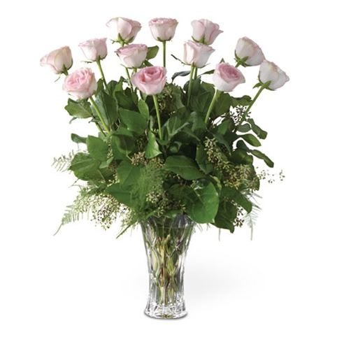 One dozen long stem pink roses for delivery