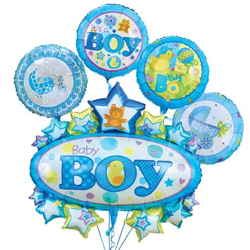 Celebrate a New Baby Boy Balloon Bundle at Send Flowers